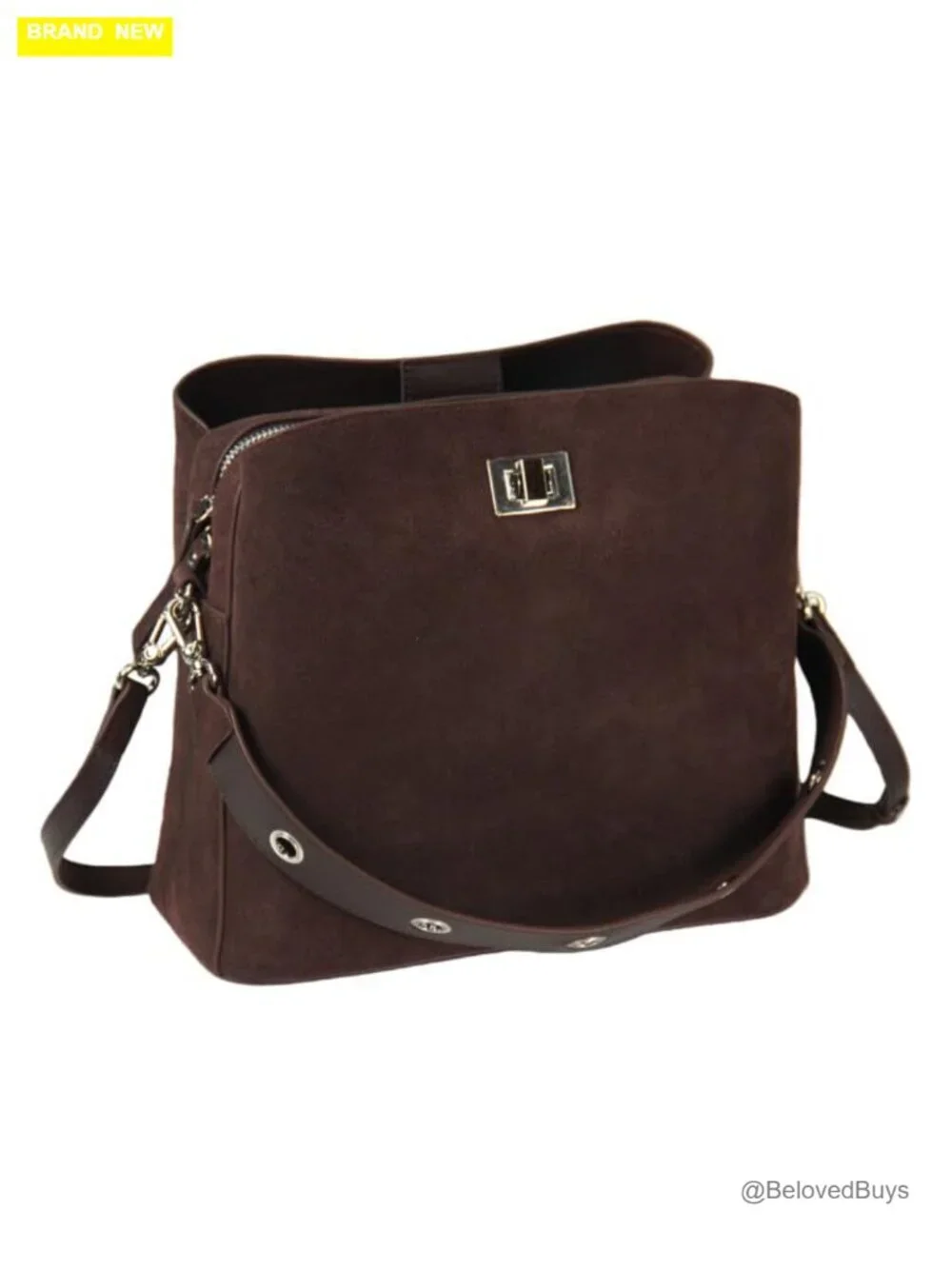 Genuine Leather Suede Hobo Bag Slouchy Shoulder Crossbody Purse